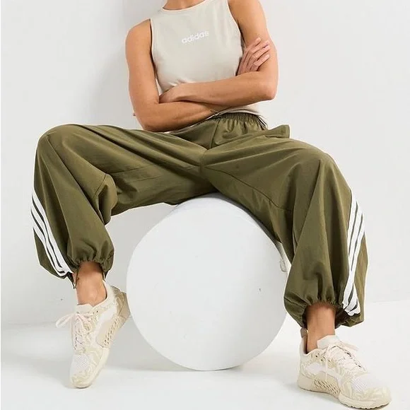 Adidas Olive Green Track Pants - Picture 2 of 6